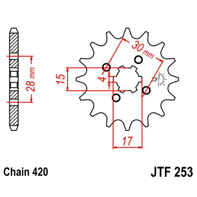 Řetězové kolečko JT JTF 253-18 18 zubů, 420