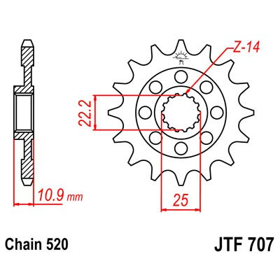 Řetězové kolečko JT JTF 707-16 16 zubů, 520