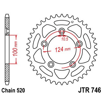 Řetězová rozeta JT JTR 746-43 43 zubů, 520