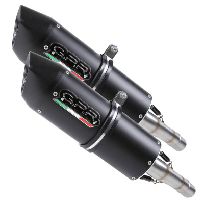 Dual slip-on exhaust GPR FURORE A.27.FUNE Matte Black including removable db killers and link pipes