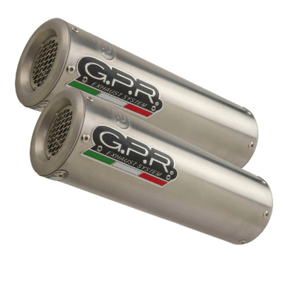 Dual slip-on exhaust GPR M3 A.27.M3.INOX Brushed Stainless steel including removable db killers and link pipes