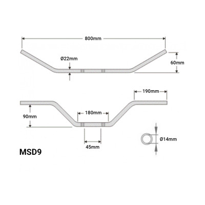 SEFIS MSD9 řídítka 22mm Kawasaki