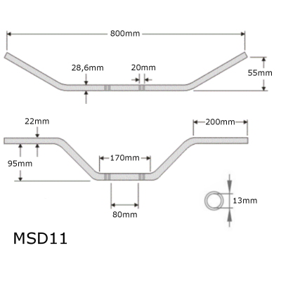 SEFIS řídítka a mosty 28,6mm Yamaha N