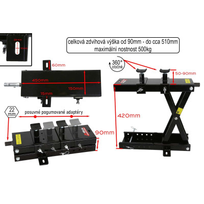 SEFIS nůžkový zvedák pro motocykly 500kg