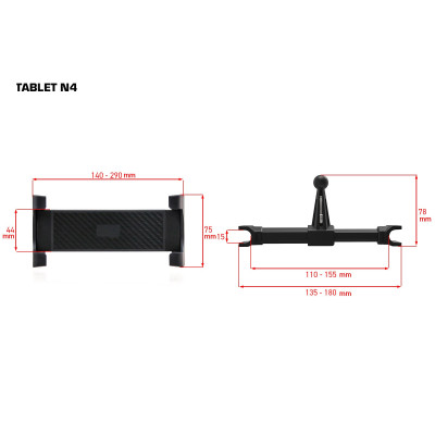 SEFIS Tablet držák tabletu na opěrku hlavy N4