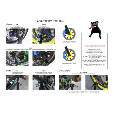 SEFIS 2v1 adaptéry pro moto stojan