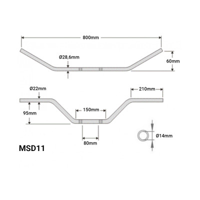 SEFIS MSD11 řídítka 28,6mm Yamaha