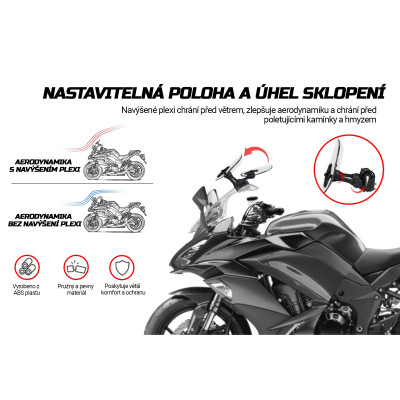 SEFIS B L plexi navýšení na motocykl čiré