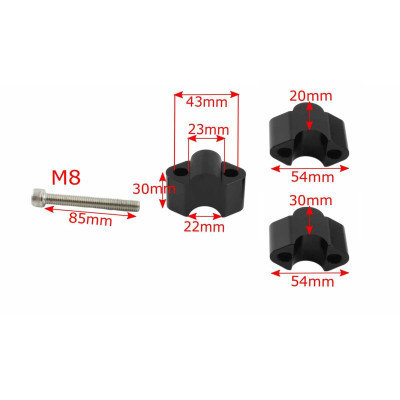 SEFIS Arc 50 navýšeni řídítek 22mm černá