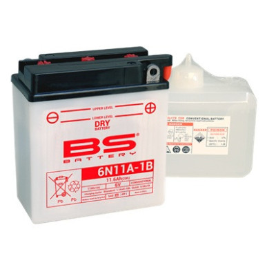 Konvenční motocyklová baterie BS-BATTERY 6N11A-1B Včetně...