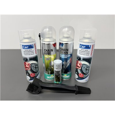 Sada na údržbu řetězu a brzd pro motorkáře