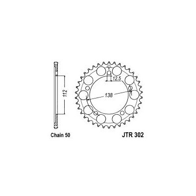 Řetězová rozeta JT JTR 302-44 44 zubů, 530