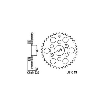 Řetězová rozeta JT JTR 19-36 36 zubů, 520