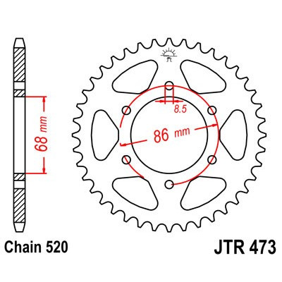 Řetězová rozeta JT JTR 473-37 37 zubů, 520