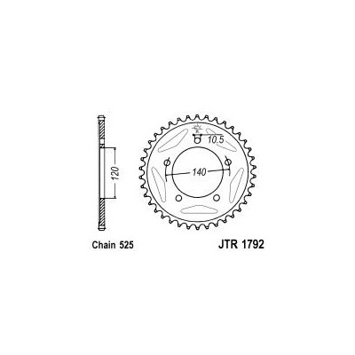 Řetězová rozeta JT JTR 1792-43 43 zubů, 525
