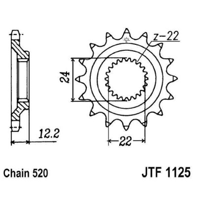 Řetězové kolečko JT JTF 1125-16 16 zubů, 520