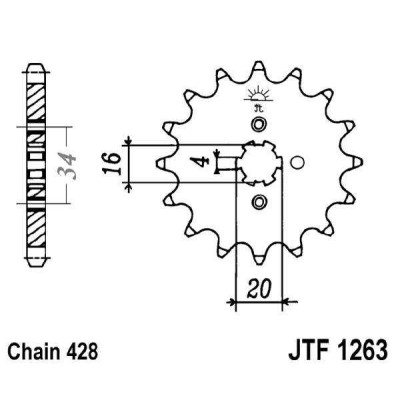 Řetězové kolečko JT JTF 1263-14 14 zubů, 428