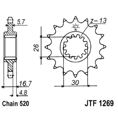 Řetězové kolečko JT JTF 1269-15 15 zubů, 520