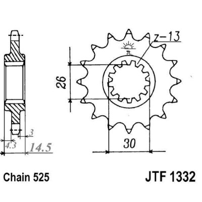 Řetězové kolečko JT JTF 1332-15RB 15 zubů, 525