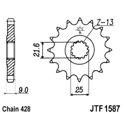 Řetězové kolečko JT JTF 1587-20 20 zubů, 428