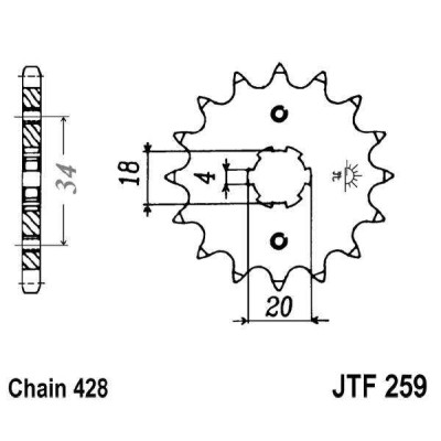 Řetězové kolečko JT JTF 259-14 14 zubů, 428