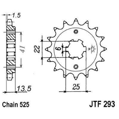 Řetězové kolečko JT JTF 293-15 15 zubů, 525