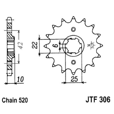 Řetězové kolečko JT JTF 306-15 15 zubů, 520