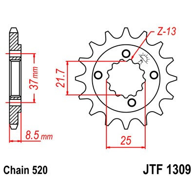 Řetězové kolečko JT JTF 1309-14 14 zubů, 520