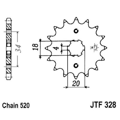 Řetězové kolečko JT JTF 328-13 13 zubů, 520