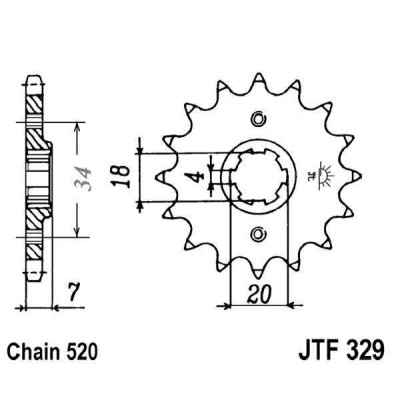 Řetězové kolečko JT JTF 329-13 13 zubů, 520