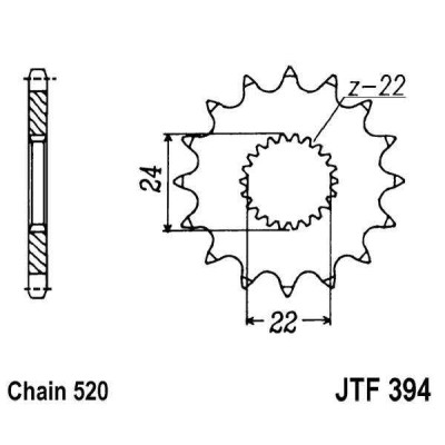 Řetězové kolečko JT JTF 394-17 17 zubů, 520