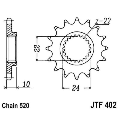 Řetězové kolečko JT JTF 402-15 15 zubů, 520