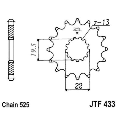 Řetězové kolečko JT JTF 433-14 14 zubů, 525