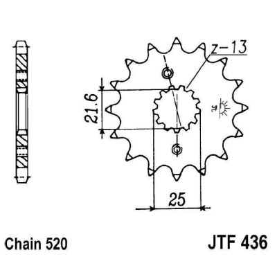 Řetězové kolečko JT JTF 436-14 14 zubů, 520