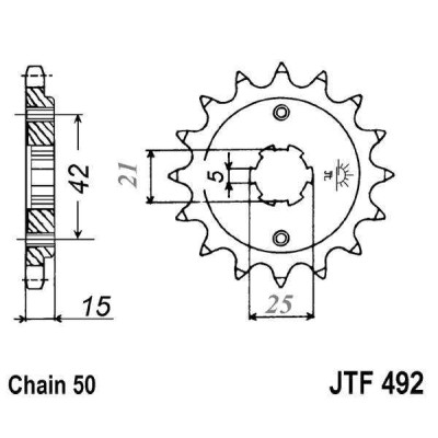 Řetězové kolečko JT JTF 492-15 15 zubů, 530