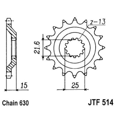 Řetězové kolečko JT JTF 514-15 15 zubů, 630