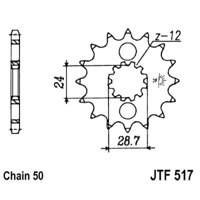 Řetězové kolečko JT JTF 517-16 16 zubů, 530
