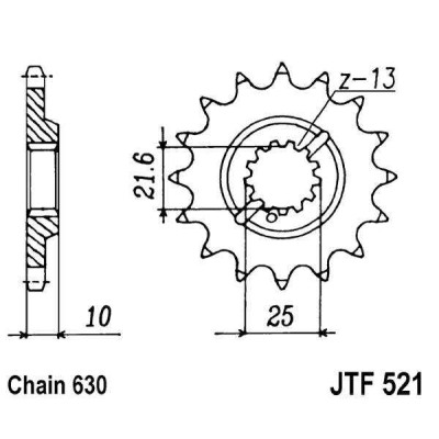 Řetězové kolečko JT JTF 521-15 15 zubů, 630