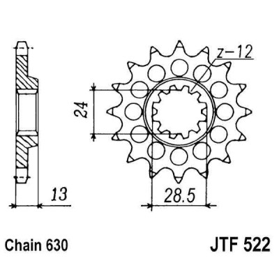 Řetězové kolečko JT JTF 522-15 15 zubů, 630