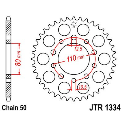 Řetězová rozeta JT JTR 1334-45 45 zubů, 530