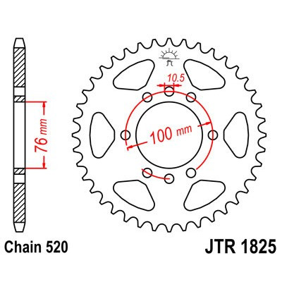 Řetězová rozeta JT JTR 1825-48 48 zubů, 520