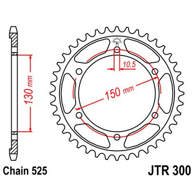 Řetězová rozeta JT JTR 300-39 39 zubů, 525