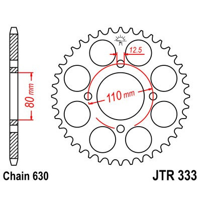 Řetězová rozeta JT JTR 333-41 41 zubů, 630