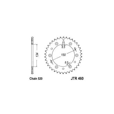 Řetězová rozeta JT JTR 460-47 47 zubů, 520