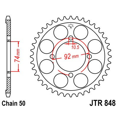 Řetězová rozeta JT JTR 848-39 39 zubů, 530