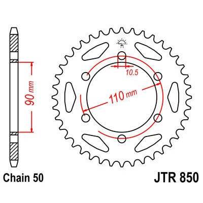 Řetězová rozeta JT JTR 850-33 33 zubů, 530
