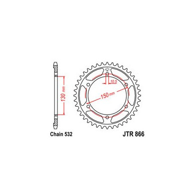 Řetězová rozeta JT JTR 866-47 47 zubů, 532