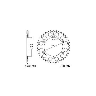 Řetězová rozeta JT JTR 897-38 38 zubů, 520