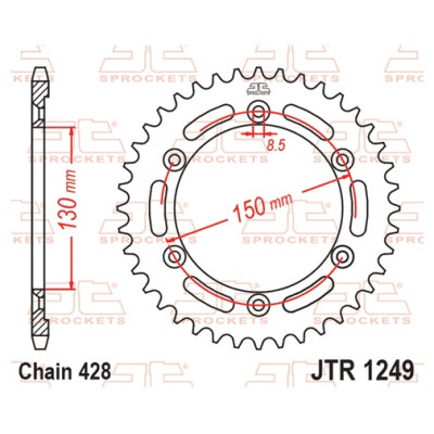 Řetězová rozeta JT JTR 1249-51 51 zubů, 428