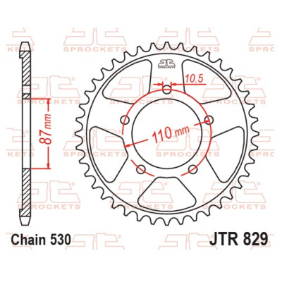 Řetězová rozeta JT JTR 829-42 42 zubů, 530